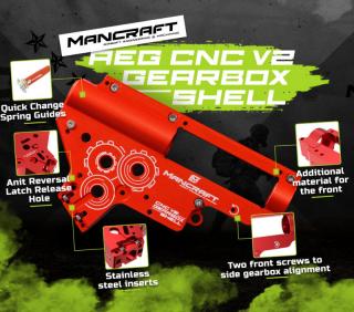 MANCRAFT 8mm. V2 CNC GearBox QSC Quick Spring Change by MANCRAFT